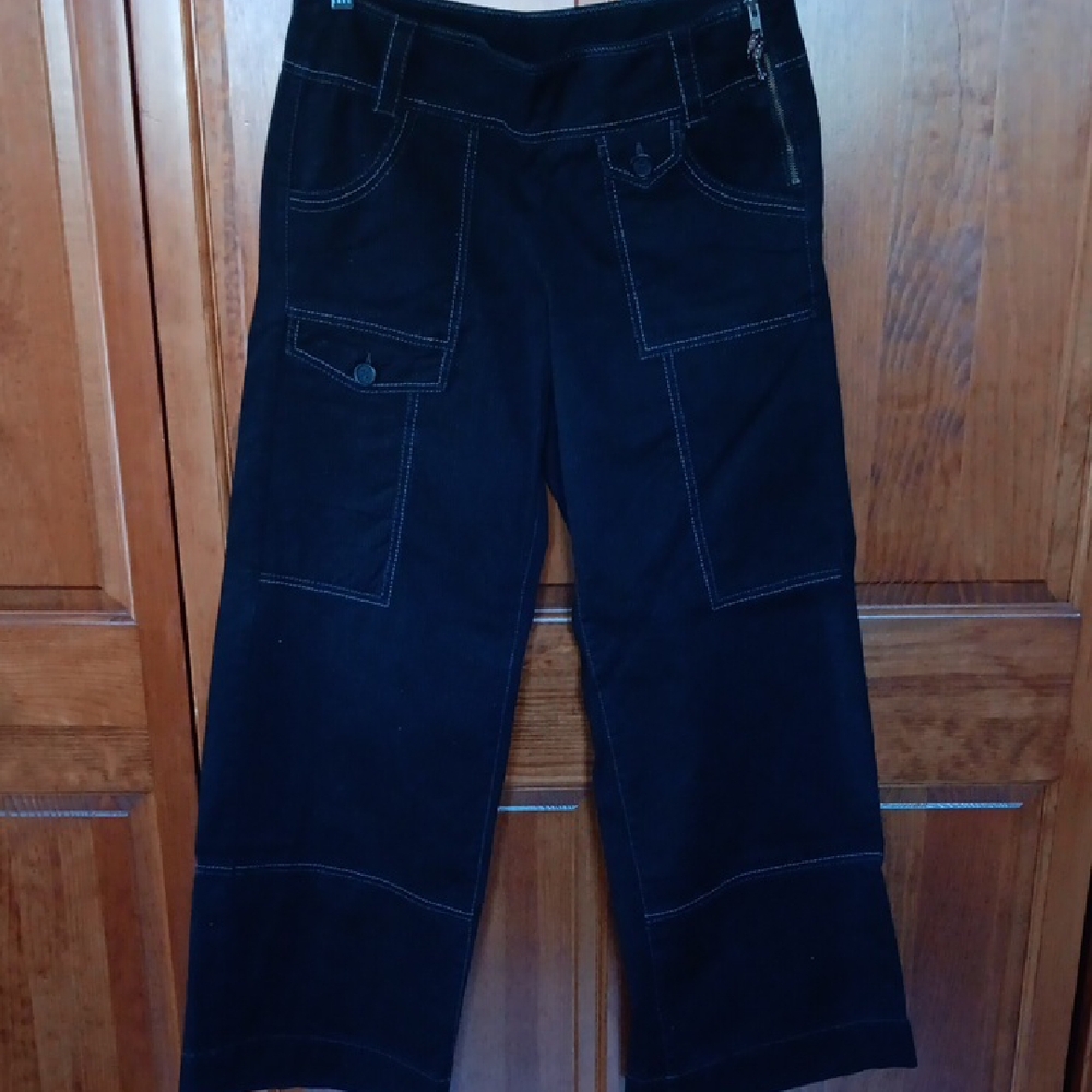 Anthropologie Black Wide-Leg Pants